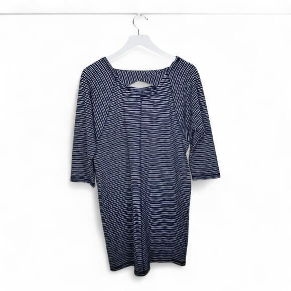 T by Talbots Striped Knit Dress Navy & White Sheath - Size Small - Picture 3 of 8